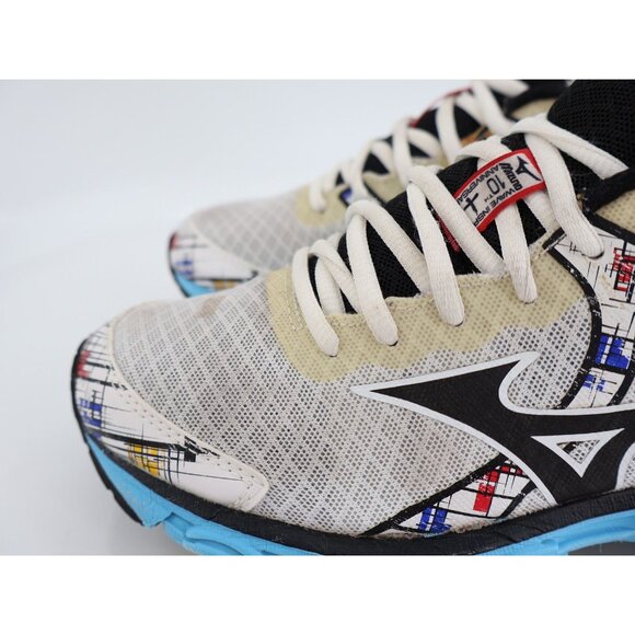 Mizuno Wave Inspire 11 Running Shoes Womens Size 7 M White Gray Red Blue - Picture 5 of 11